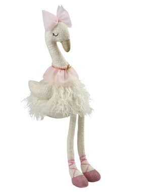 NWT 2018 Mud Pie White Ballerina Swan 19" Plush Nursery Decor Baby Shelf Toy